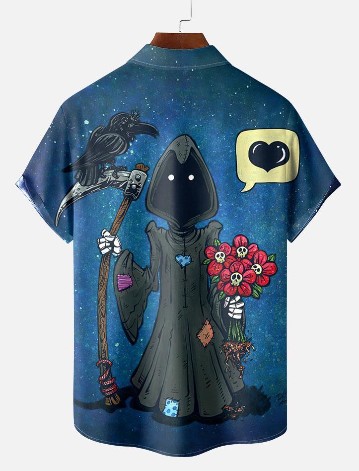 Day of the Dead Skull Comic Men's Short Sleeve Shirt