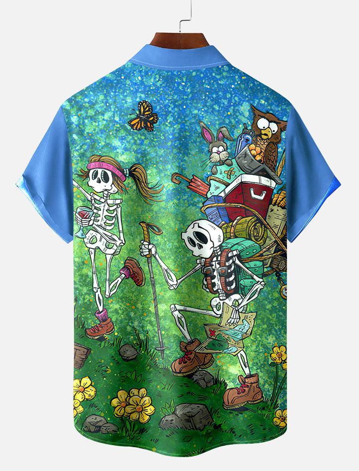 Day of the Dead Skull Comic Men's Short Sleeve Shirt