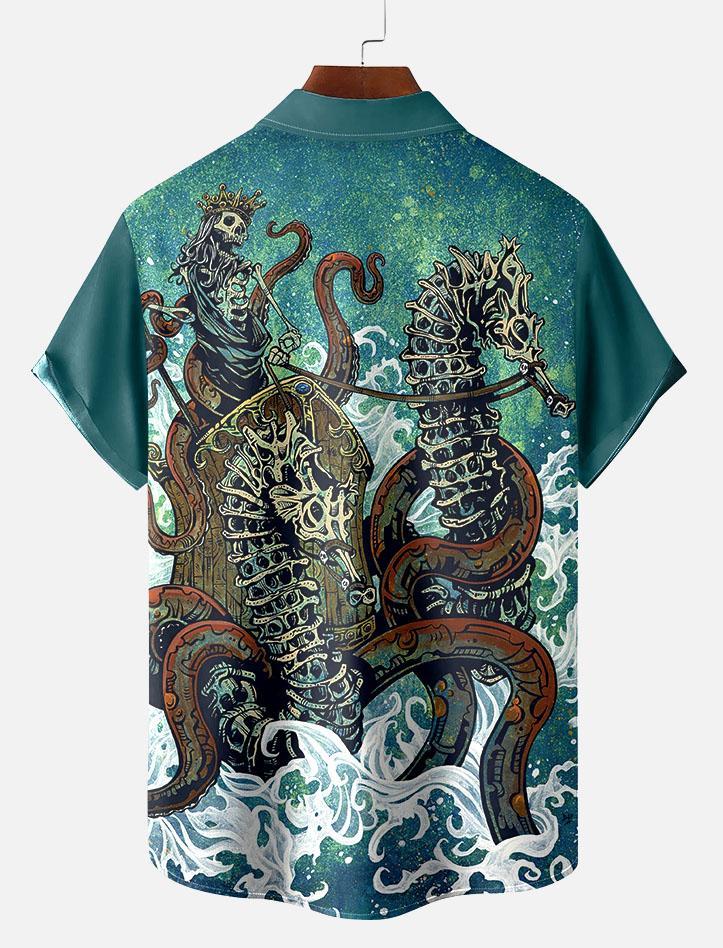 Day of the Dead Skull Comic Men's Short Sleeve Shirt