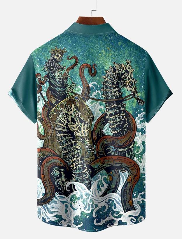 Day of the Dead Skull Comic Men's Short Sleeve Shirt