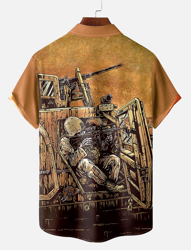 Day of the Dead Skull Comic Men's Short Sleeve Shirt
