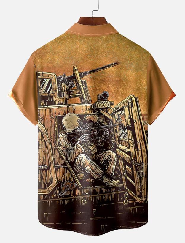 Day of the Dead Skull Comic Men's Short Sleeve Shirt