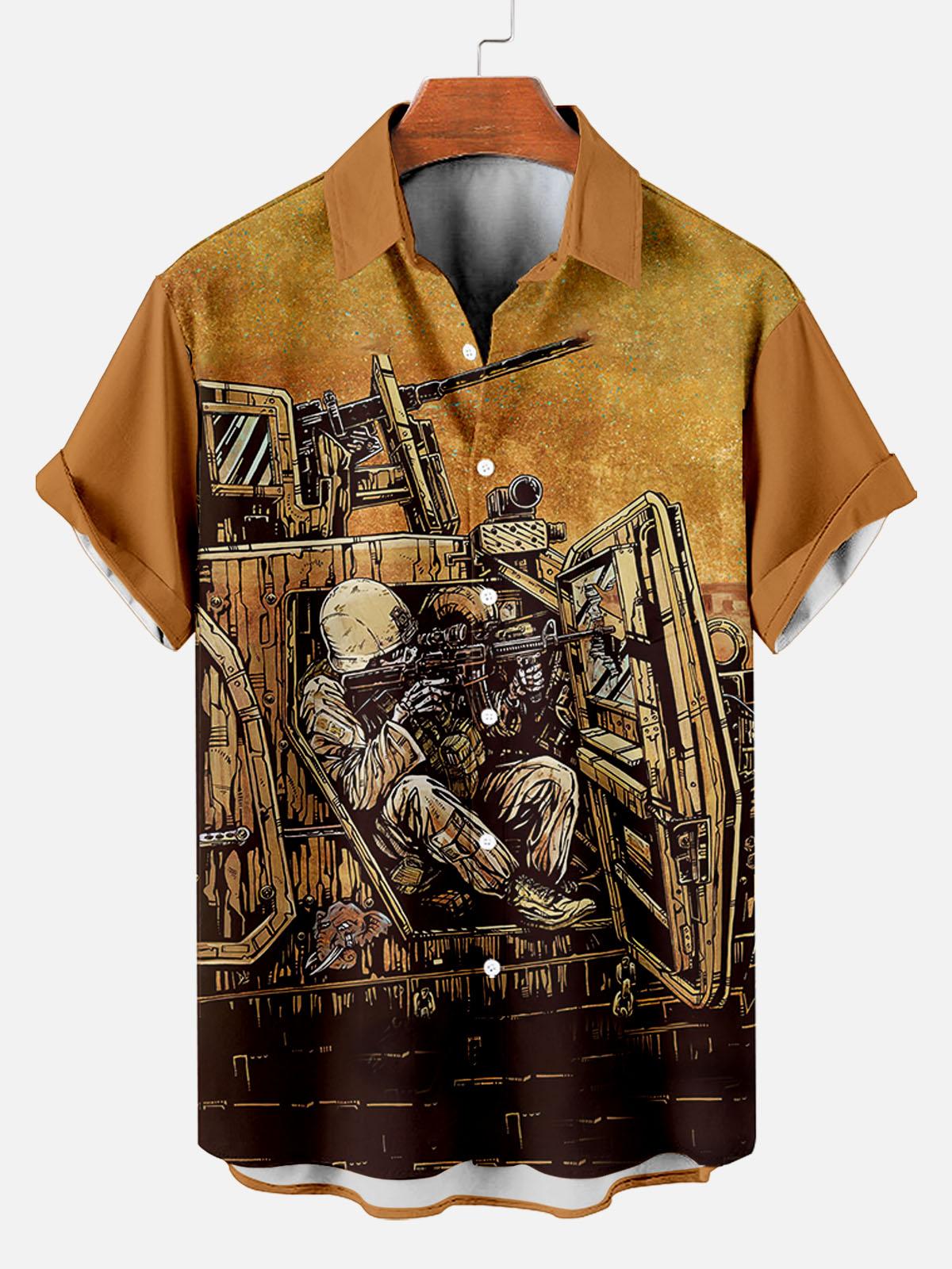 Day of the Dead Skull Comic Men's Short Sleeve Shirt