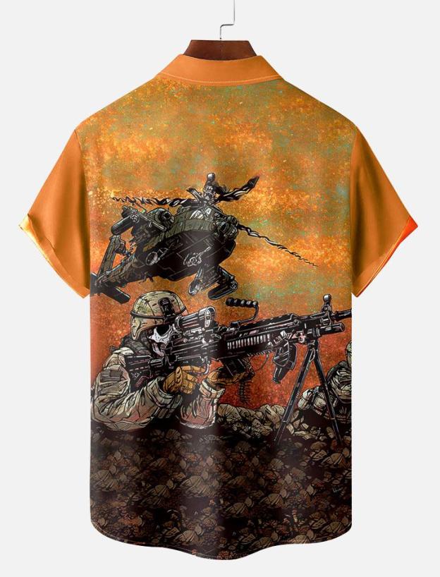 Day of the Dead Skull Comic Men's Short Sleeve Shirt