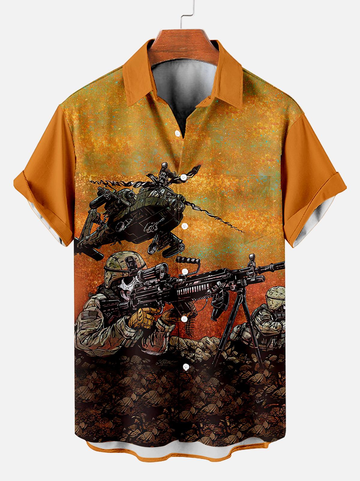 Day of the Dead Skull Comic Men's Short Sleeve Shirt
