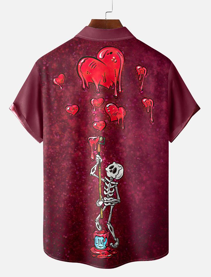 Day of the Dead Skull Comic Men's Short Sleeve Shirt