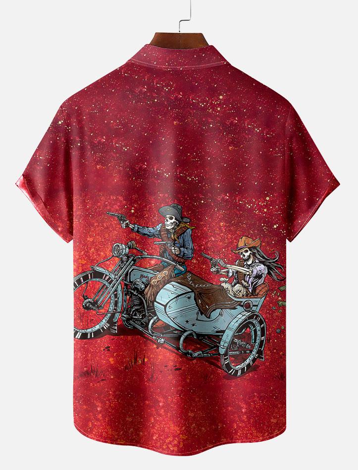 Day of the Dead Skull Comic Men's Short Sleeve Shirt