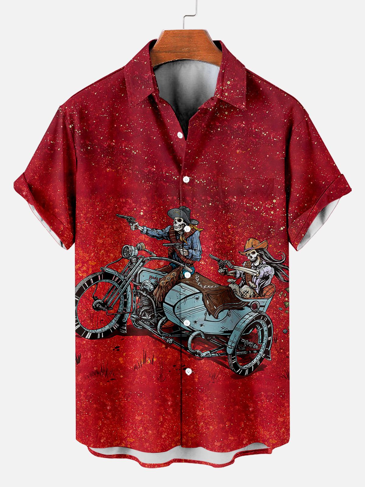 Day of the Dead Skull Comic Men's Short Sleeve Shirt