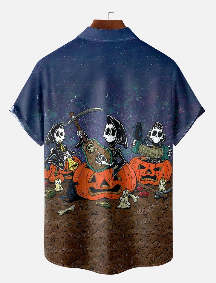 Day of the Dead Skull Comic Men's Short Sleeve Shirt