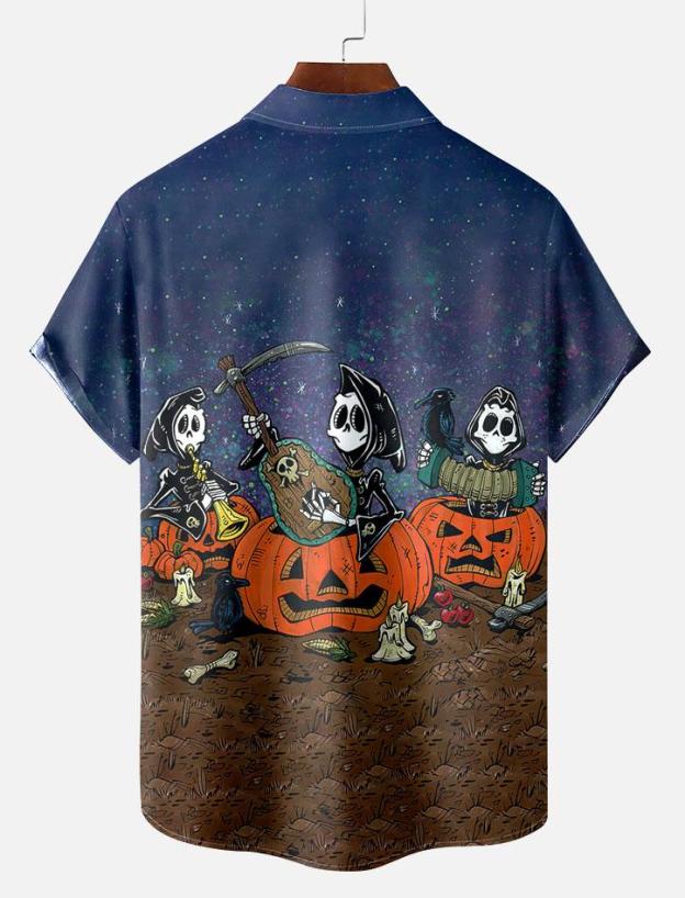 Day of the Dead Skull Comic Men's Short Sleeve Shirt