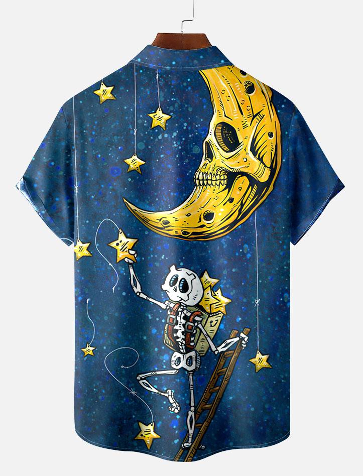 Day of the Dead Skull Comic Men's Short Sleeve Shirt