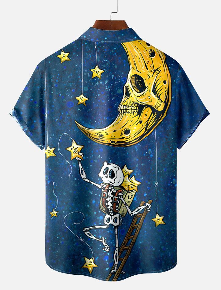 Day of the Dead Skull Comic Men's Short Sleeve Shirt