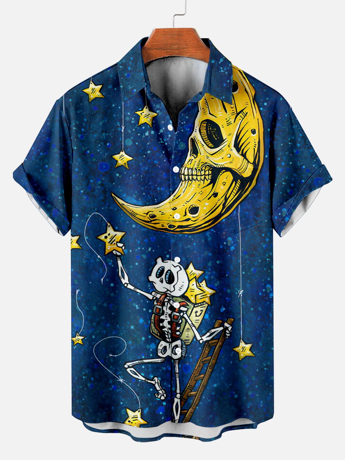 Men's Hawaiian Fun Little Yellow Duck Holiday Casual Short Sleeve Shir