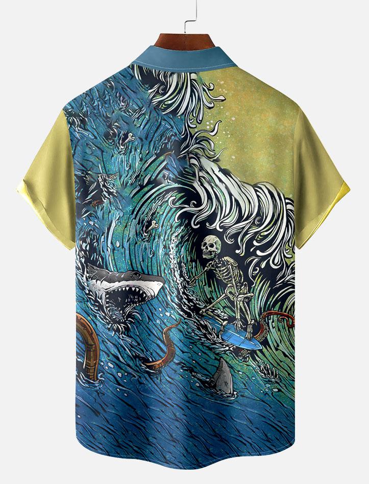Day of the Dead Skull Comic Men's Short Sleeve Shirt