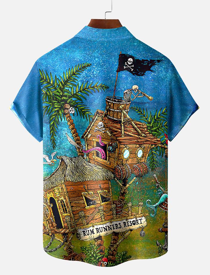 Day of the Dead Skull Comic Men's Short Sleeve Shirt