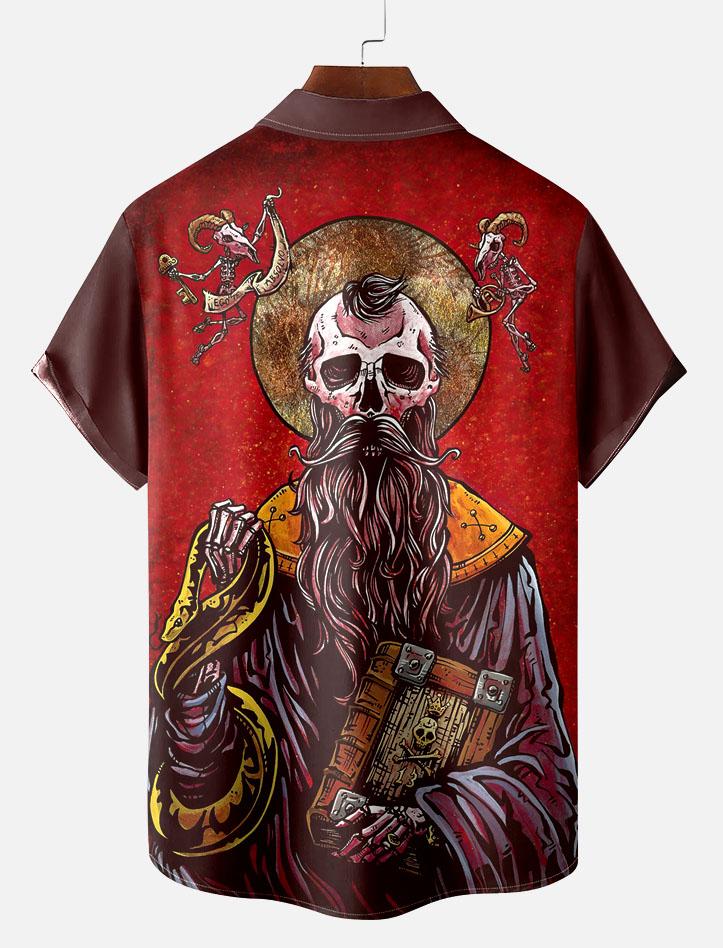 Day of the Dead Skull Comic Men's Short Sleeve Shirt