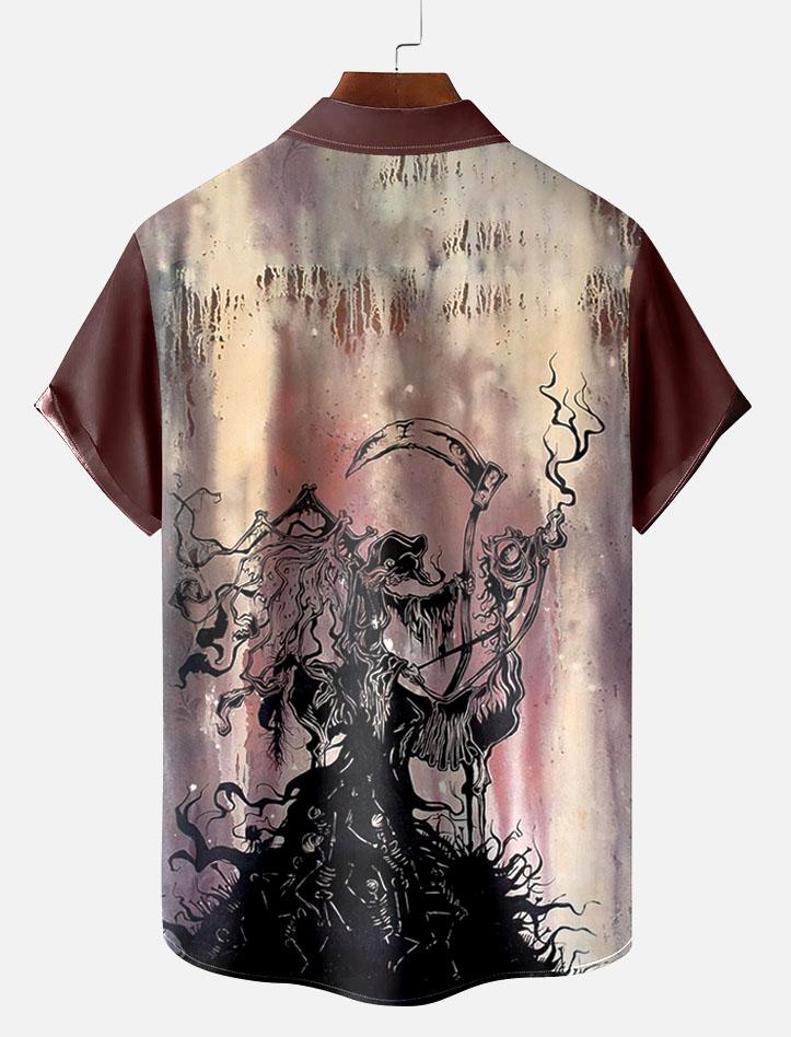 Day of the Dead Skull Comic Men's Short Sleeve Shirt