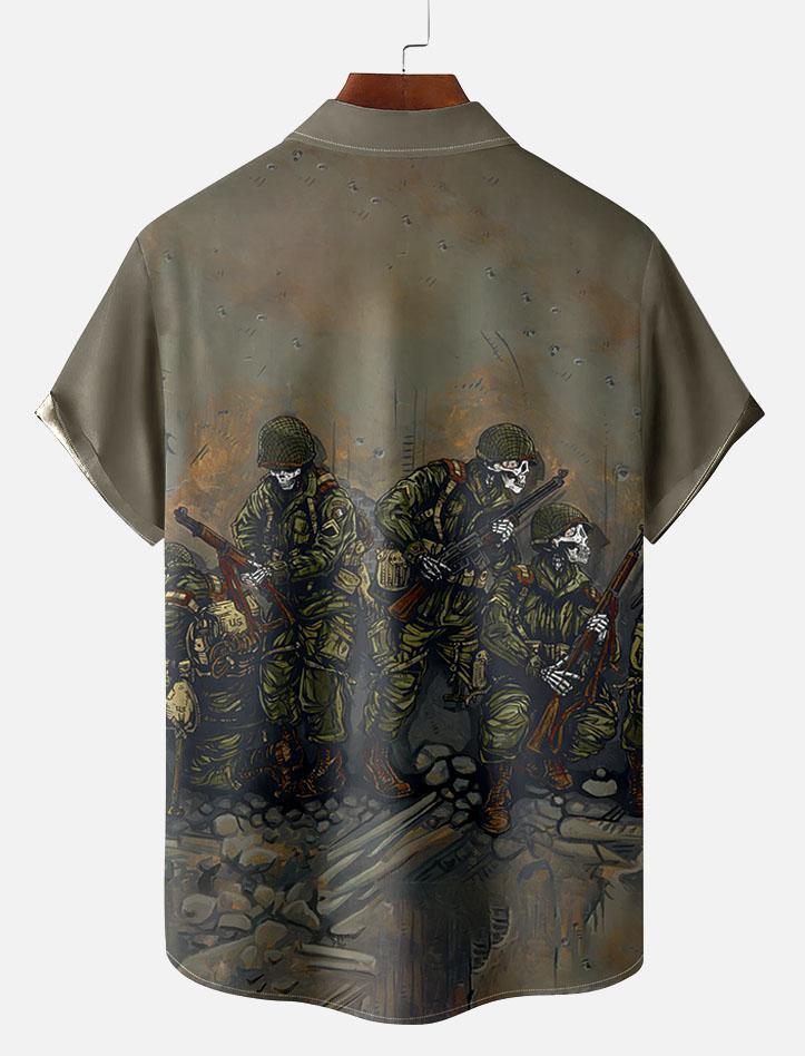 Day of the Dead Skull Comic Men's Short Sleeve Shirt