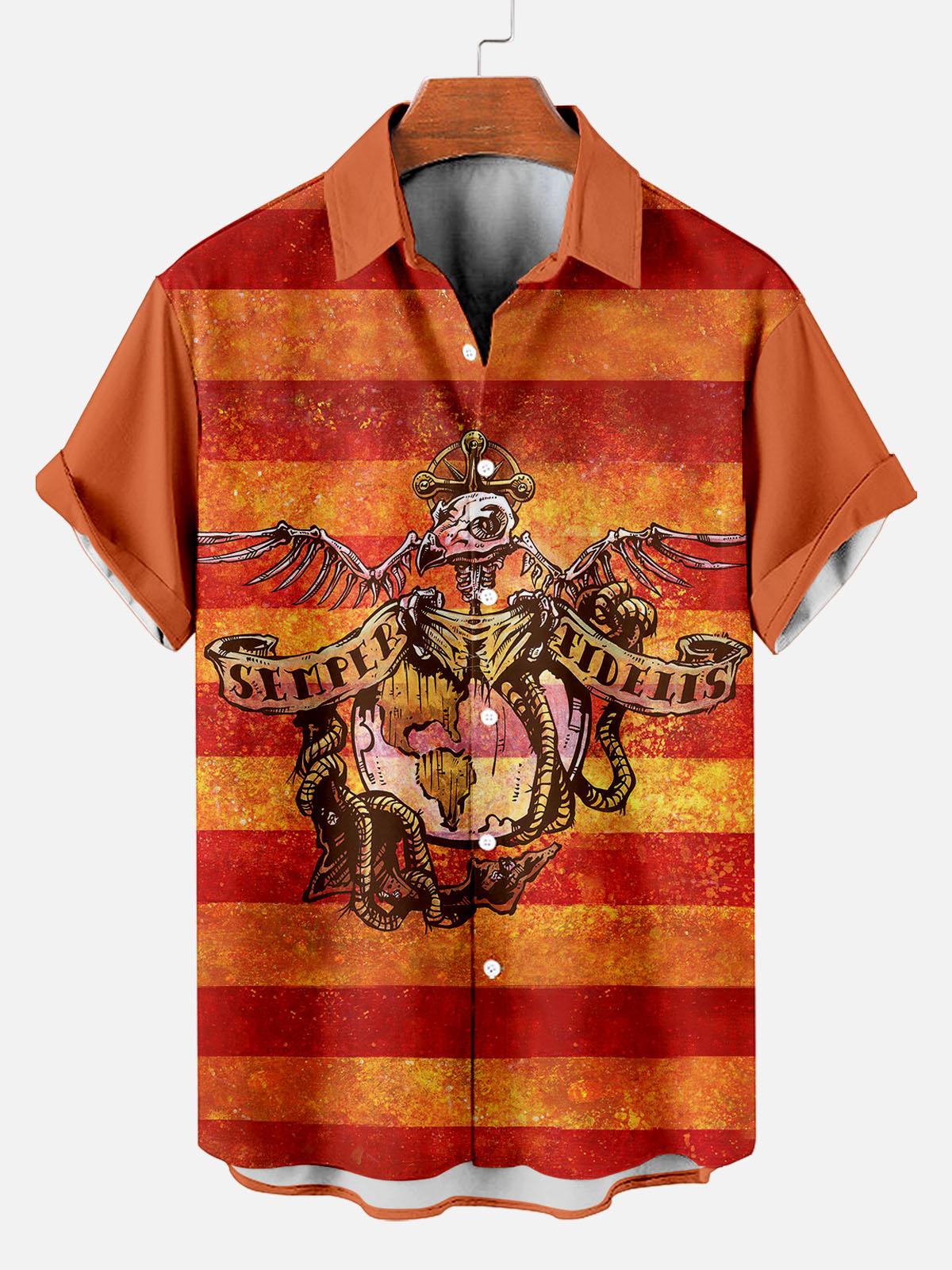 Day of the Dead Skull Comic Men's Short Sleeve Shirt