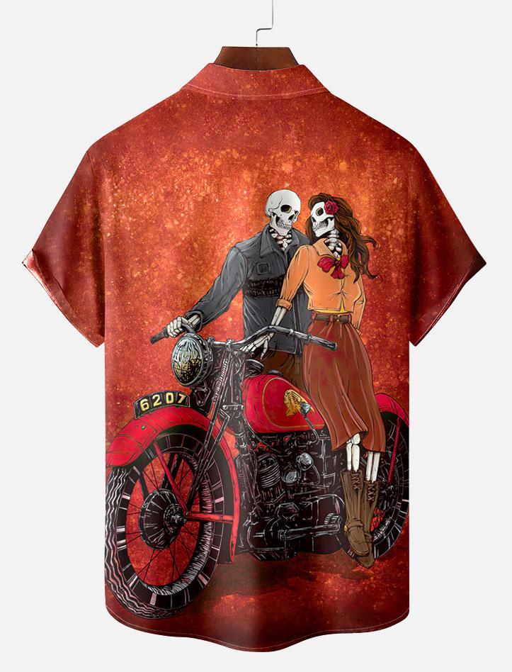 Day of the Dead Skull Comic Men's Short Sleeve Shirt