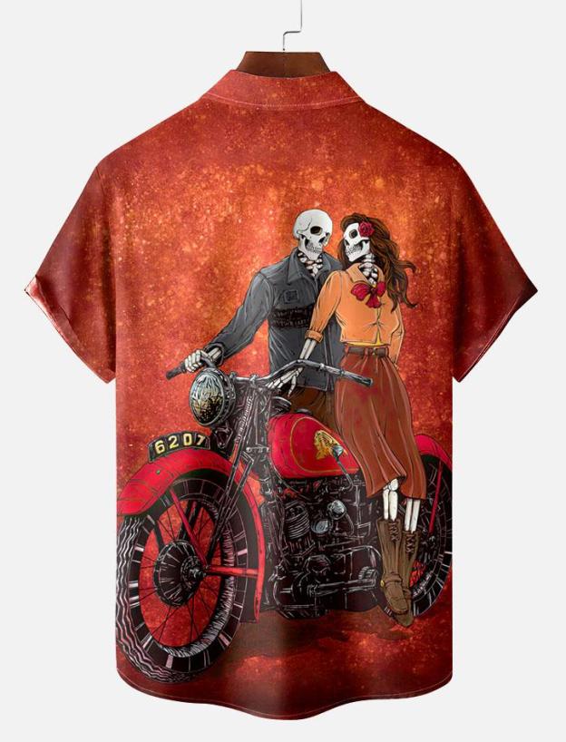 Day of the Dead Skull Comic Men's Short Sleeve Shirt