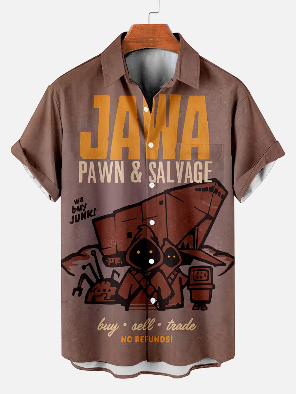 [Copy]Men's Vintage Witch Oil Painting Art Halloween Short Sleeve Shirt