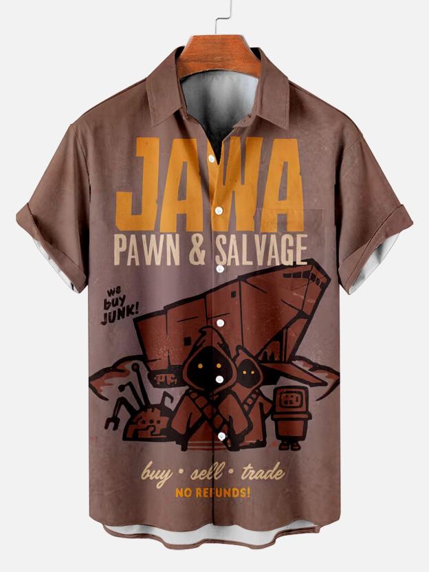 [Copy]Men's Vintage Witch Oil Painting Art Halloween Short Sleeve Shirt