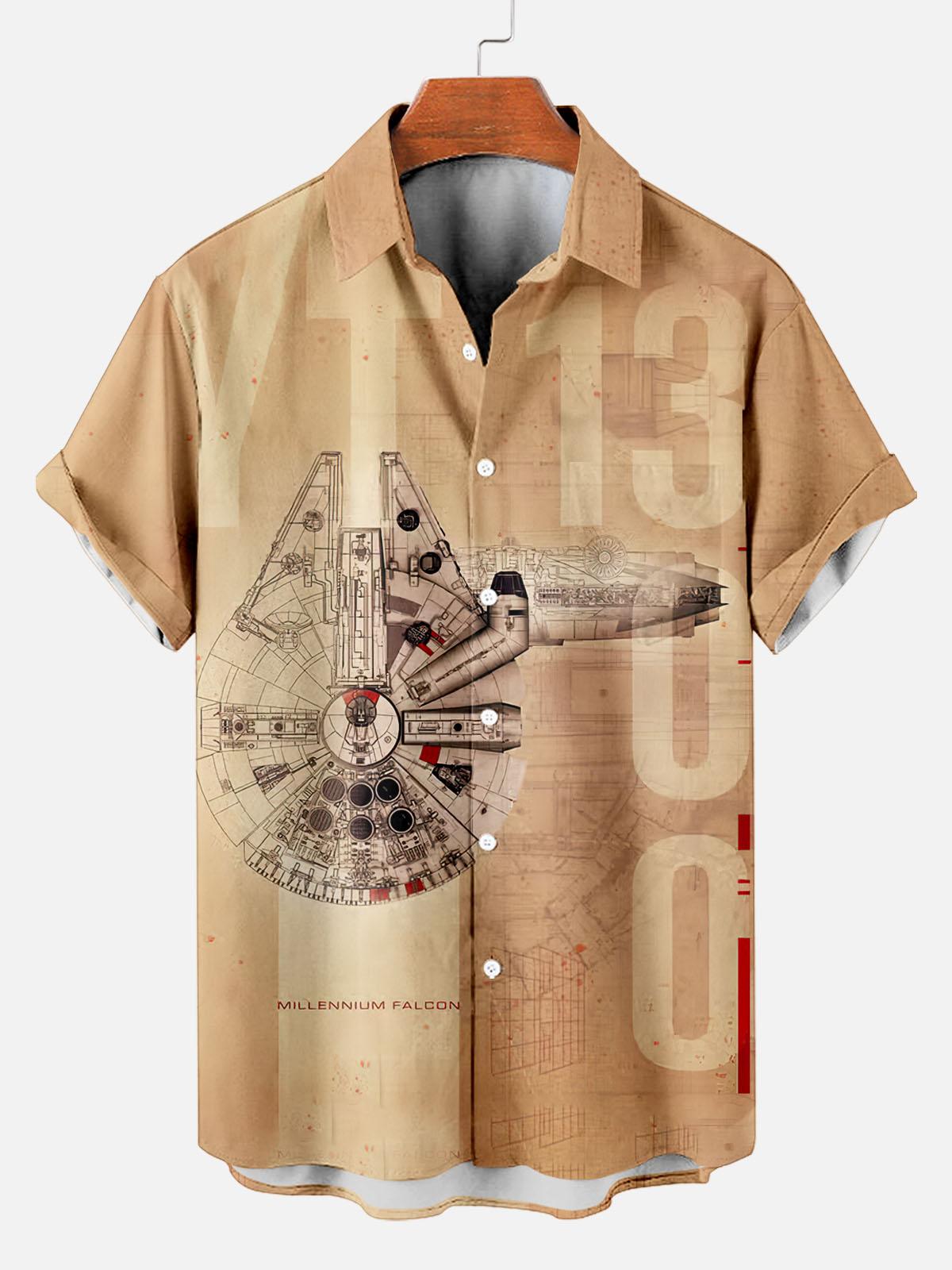 Men's Vintage Classic Movie Graphic Short Sleeve Shirt