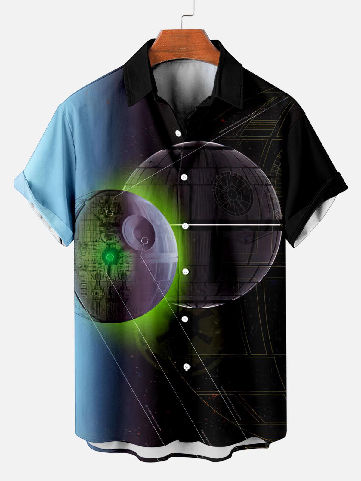 [Copy]Men's Vintage Witch Oil Painting Art Halloween Short Sleeve Shirt