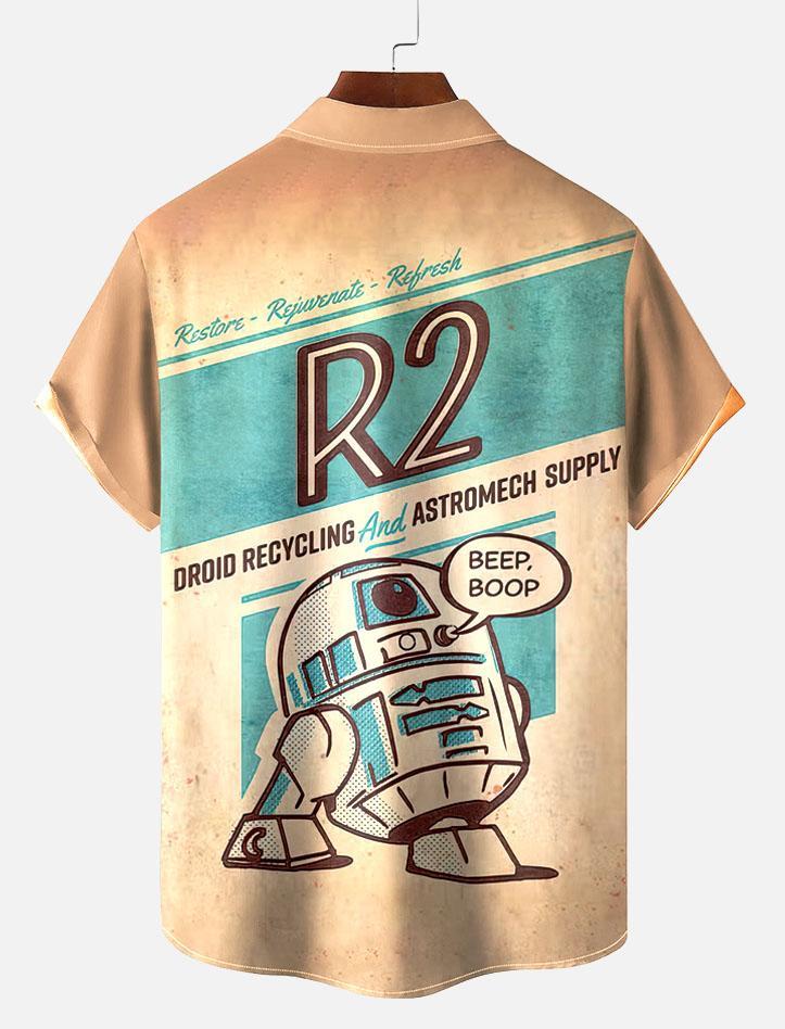 Men's Vintage Classic Movie Graphic Short Sleeve Shirt