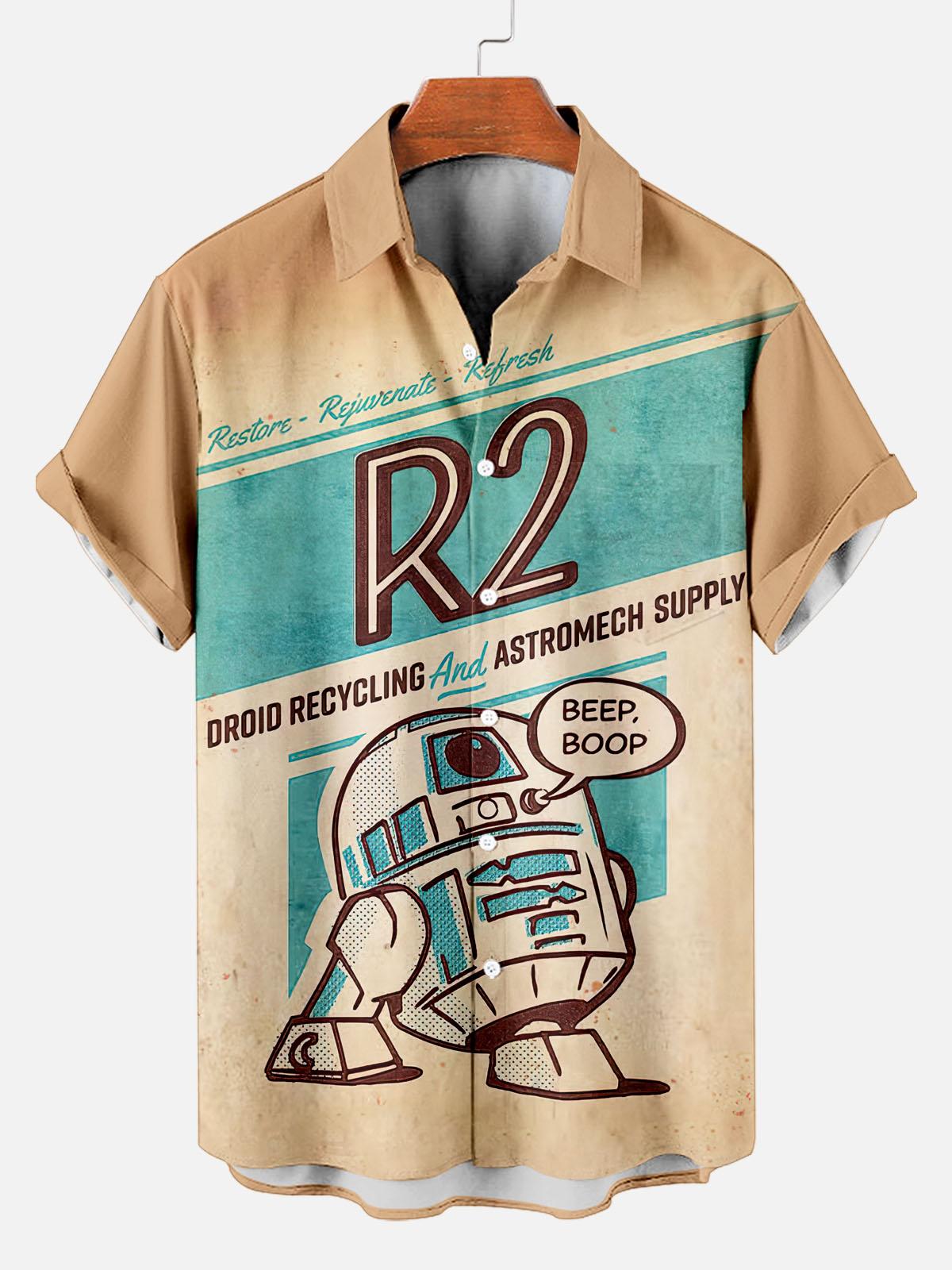 Men's Vintage Classic Movie Graphic Short Sleeve Shirt