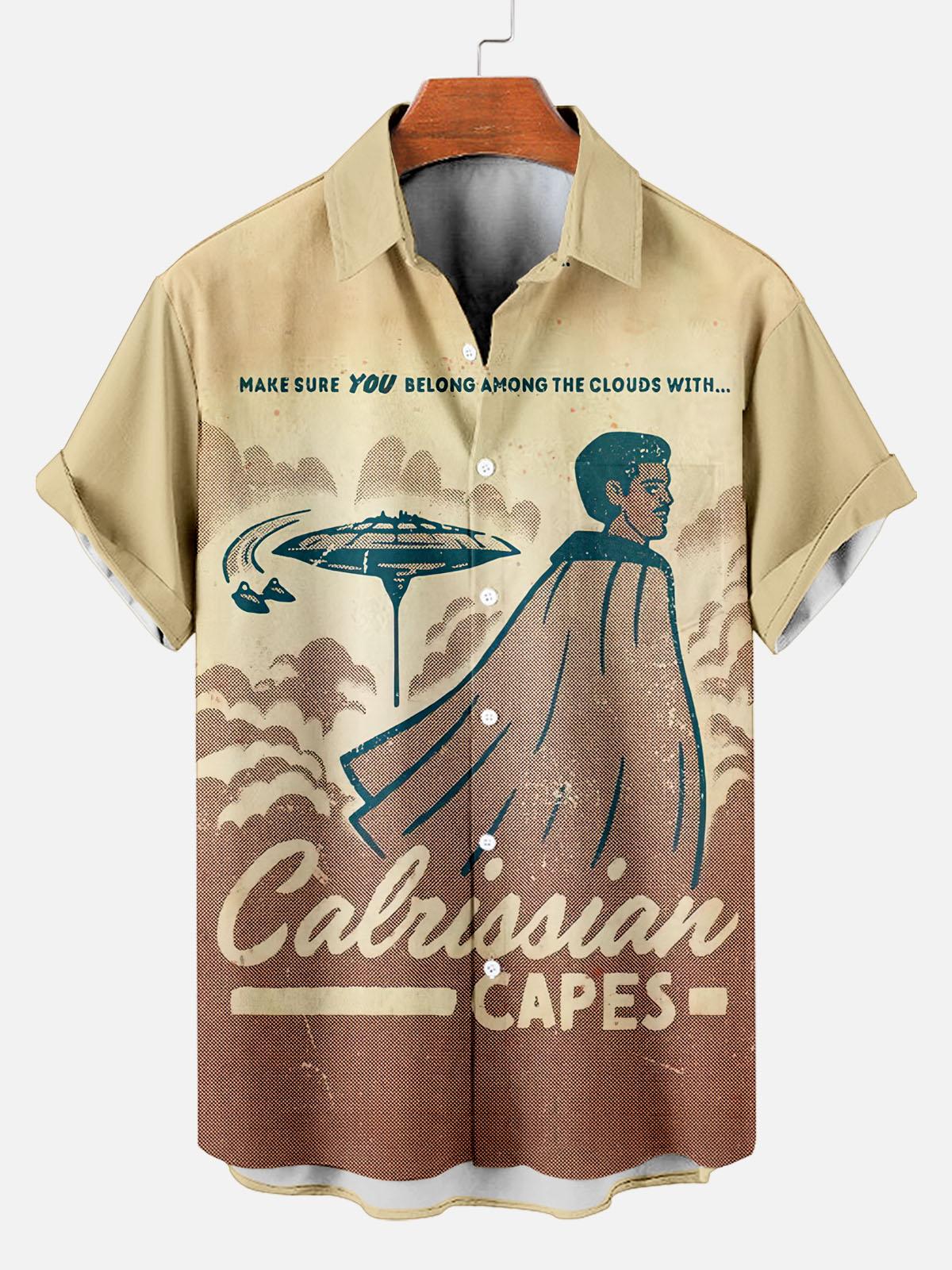 [Copy]Men's Vintage Witch Oil Painting Art Halloween Short Sleeve Shirt