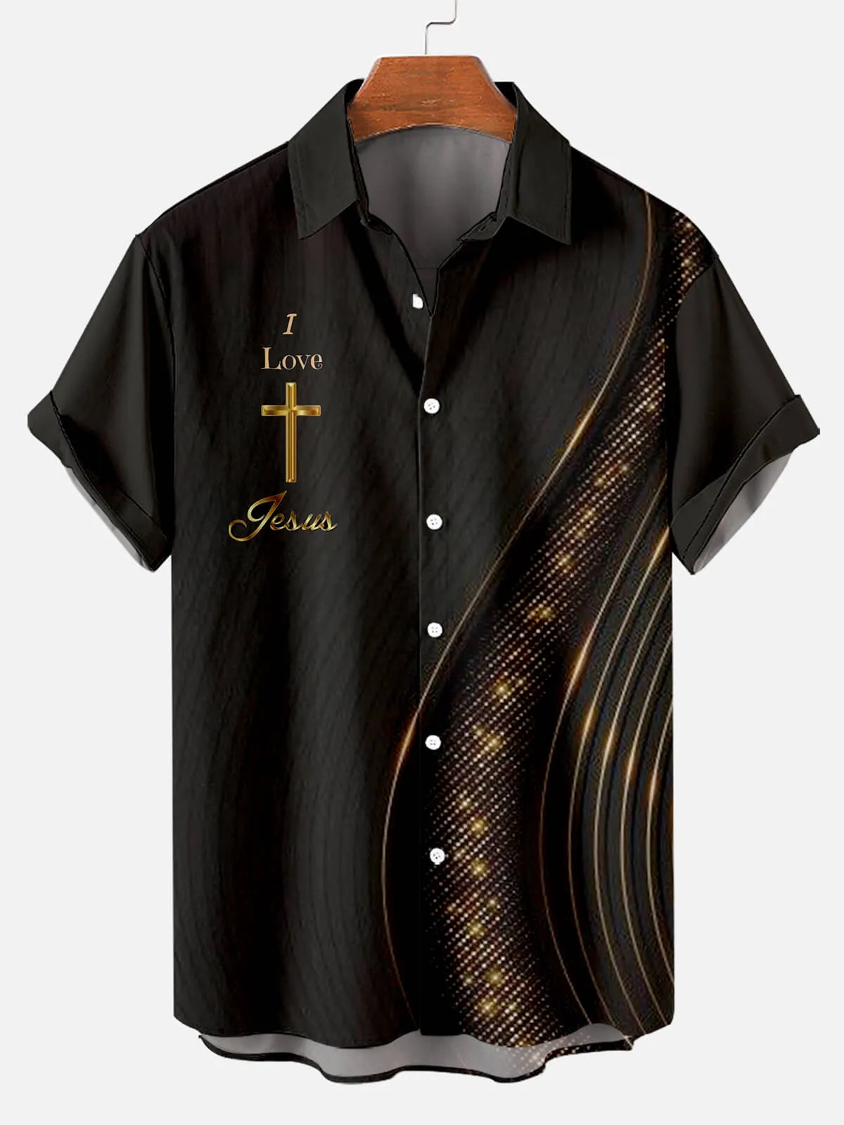 Men's Memorial Day Easter Print Short Sleeve Shirt