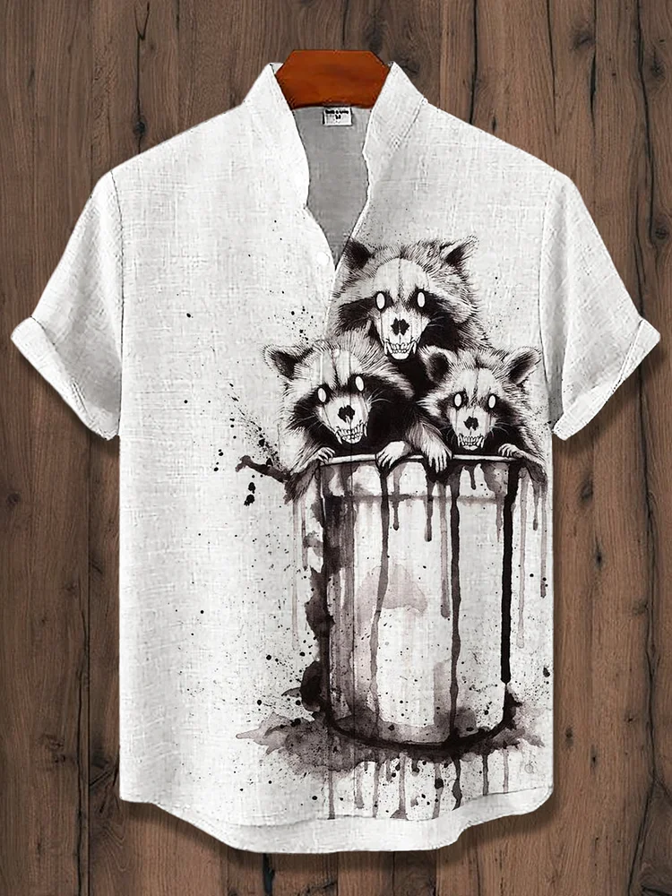 Men's Retro Halloween Short Sleeve Shirt