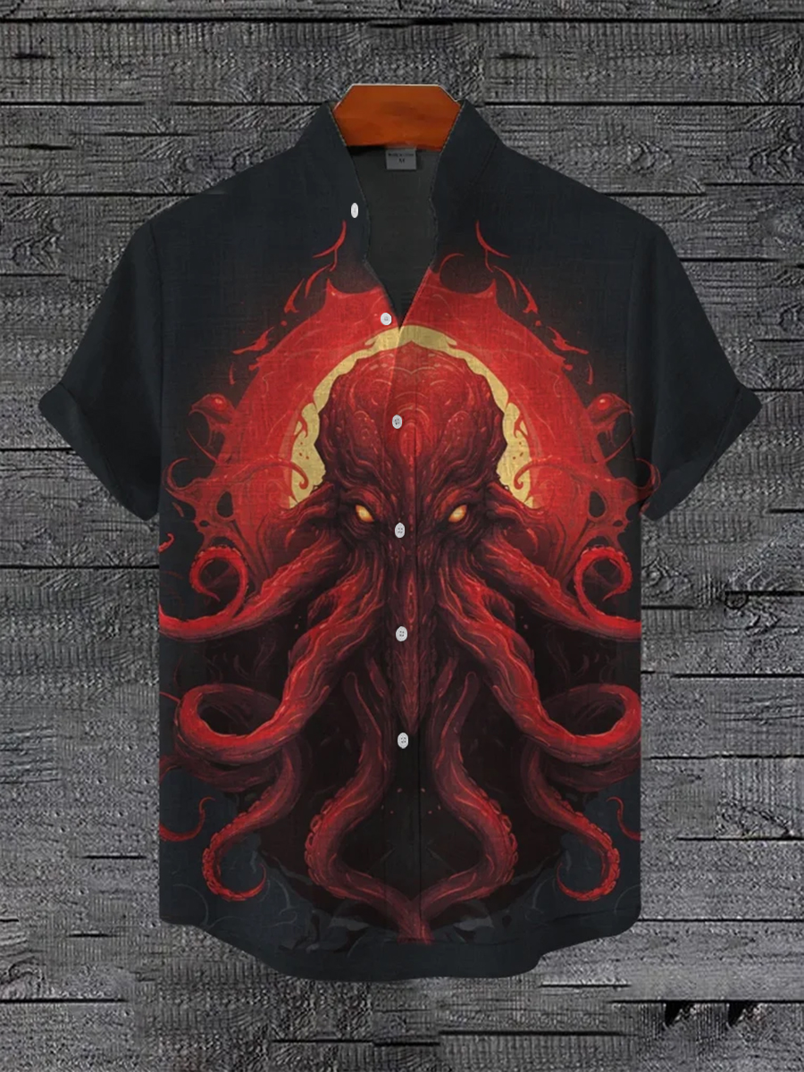 Men's Retro Halloween Short Sleeve Shirt