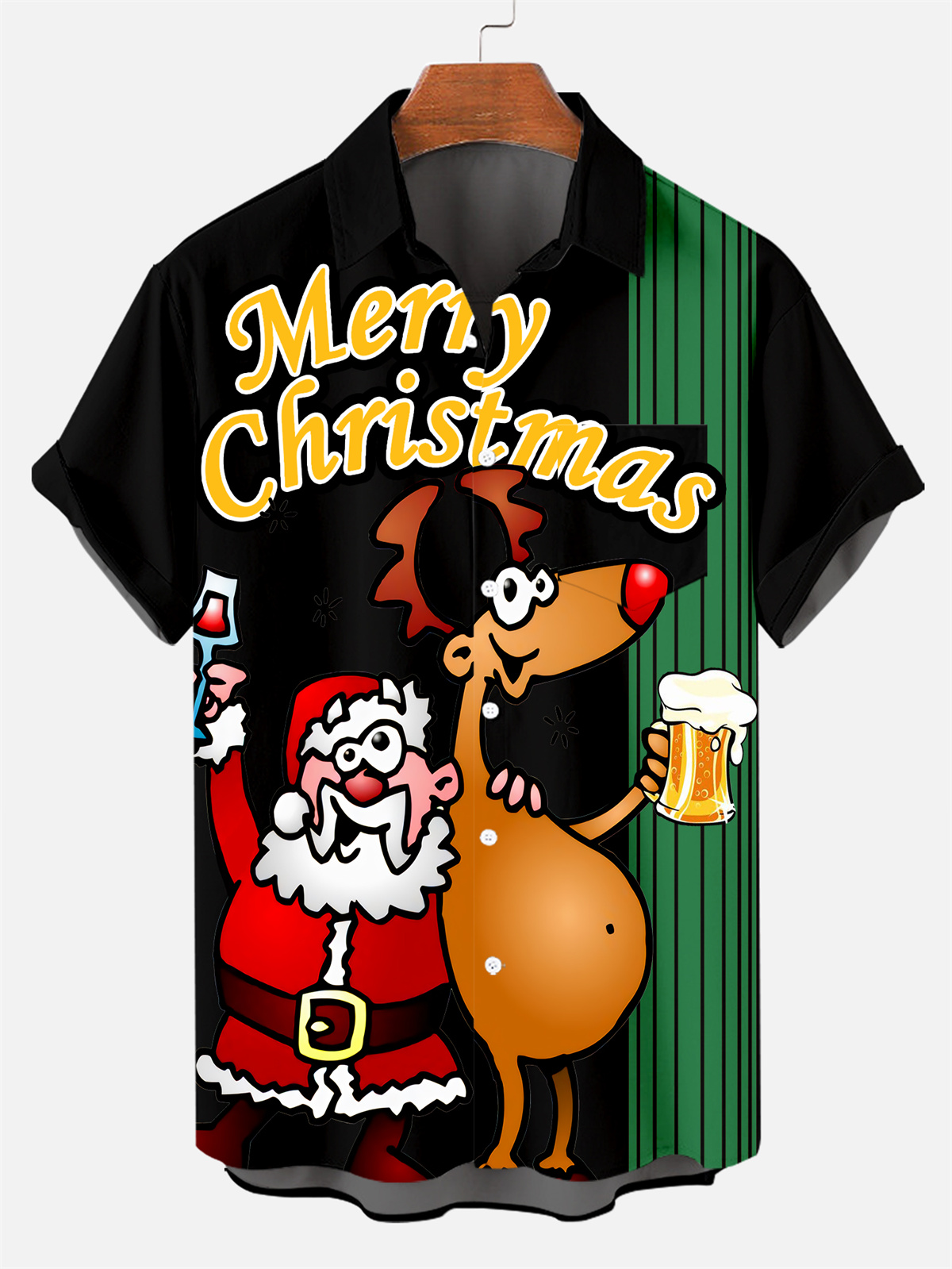 Men's Christmas The Most Wonderful Time For Drink Together Short-Sleeved Shirt  0527