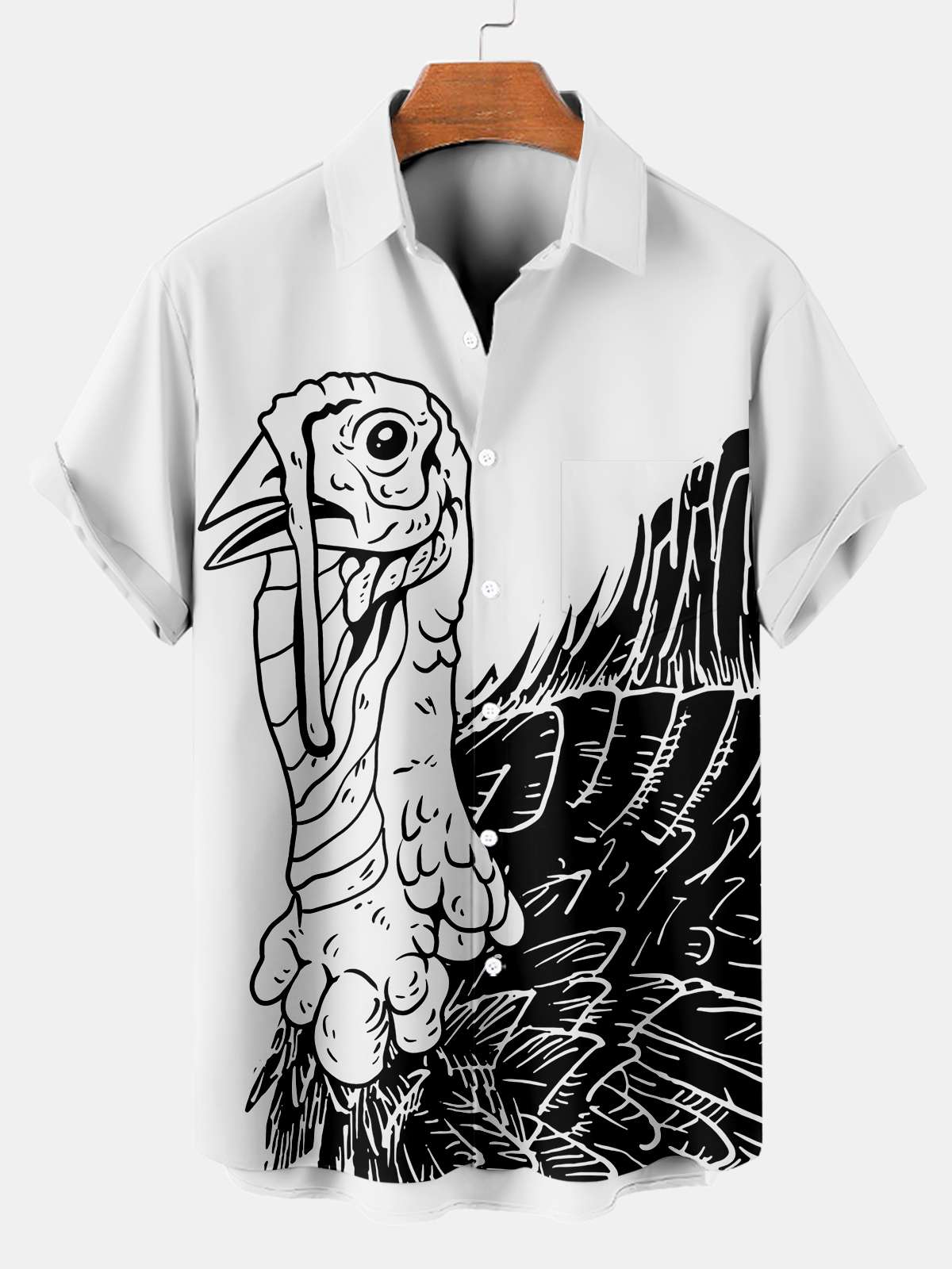 Men's Thanksgiving Day Print Short Sleeve Shirt