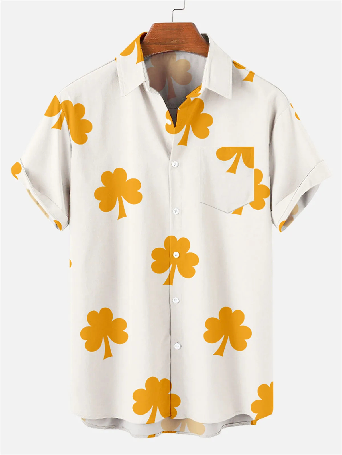 Simple Clover Print Men's Large Shirt