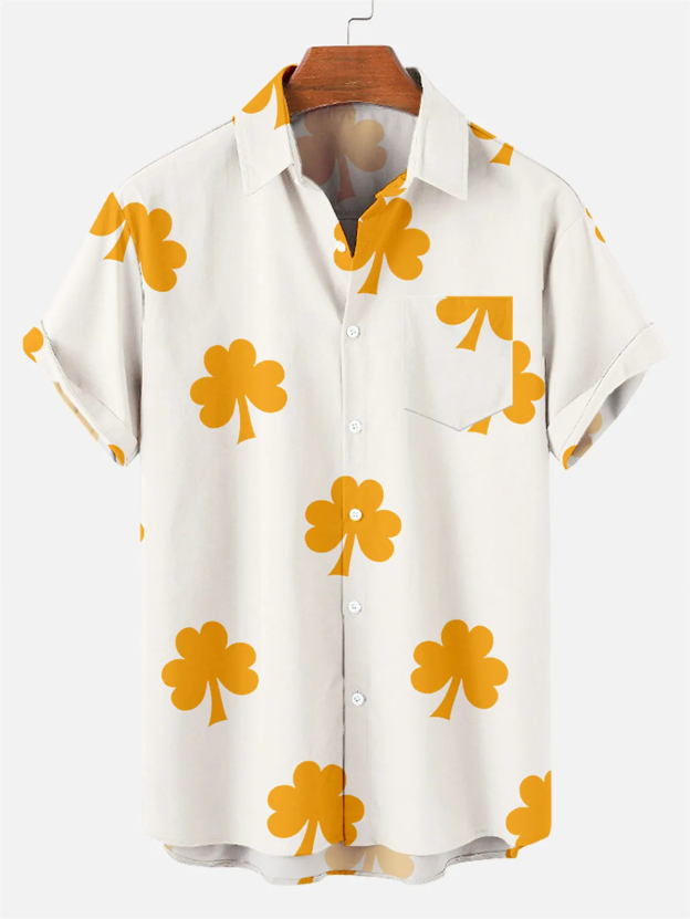 Simple Clover Print Men's Large Shirt