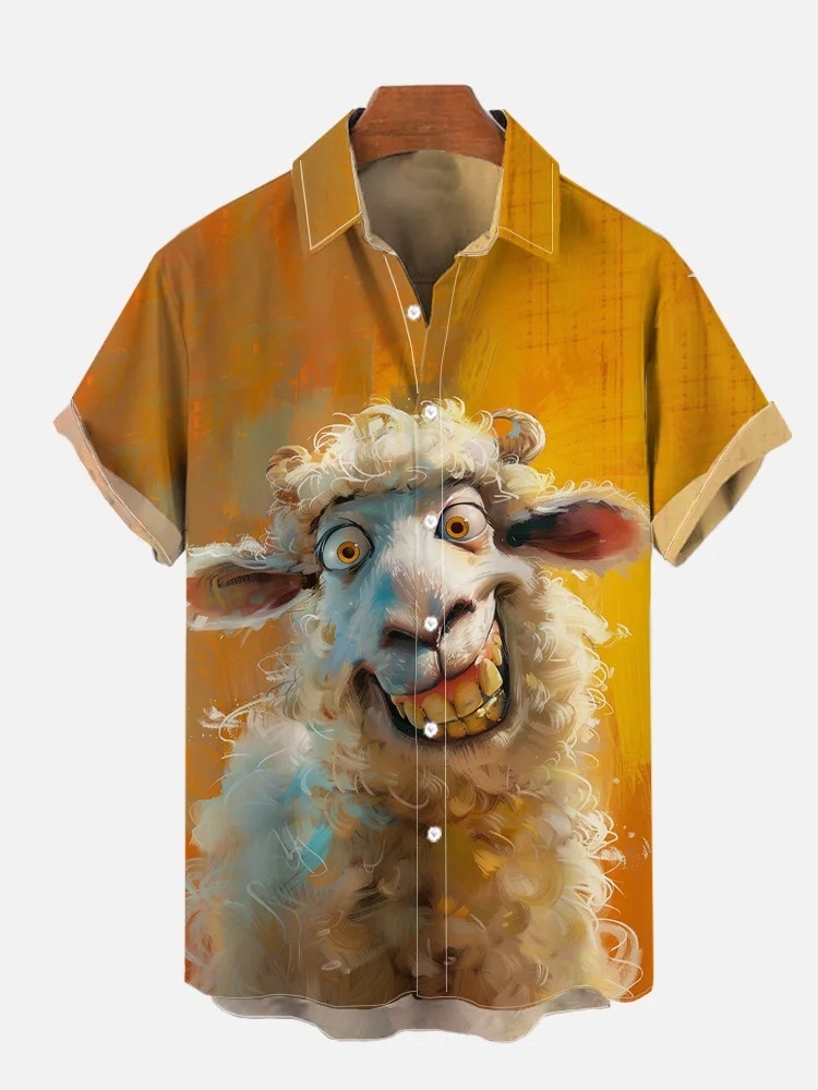 Funny Animal Print Short Sleeve Shirt