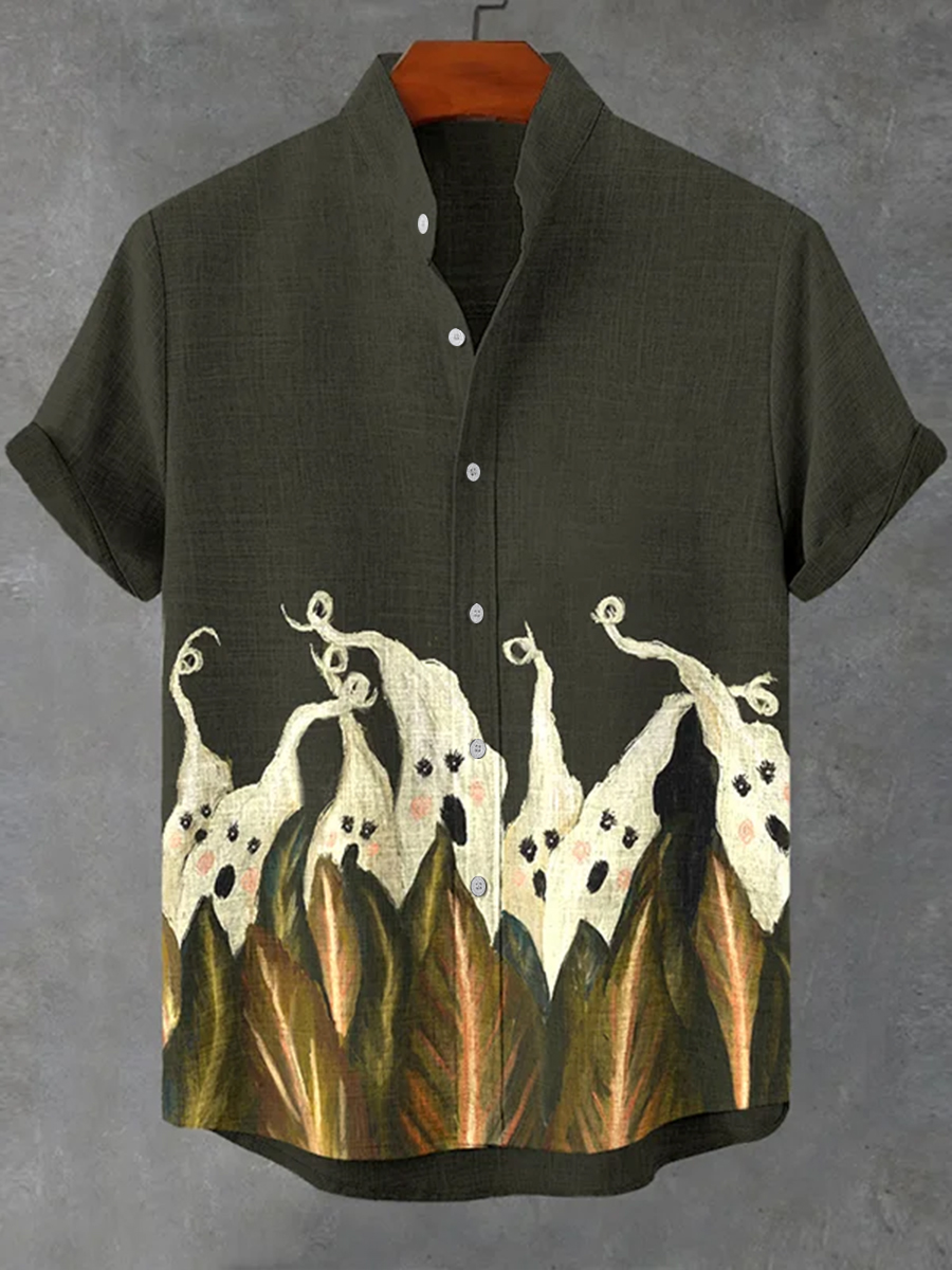 Men's Retro Halloween Short Sleeve Shirt