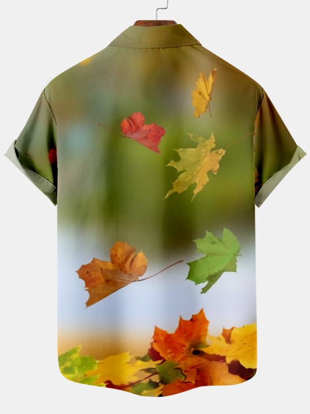 Men's Thanksgiving Day Print Short Sleeve Shirt