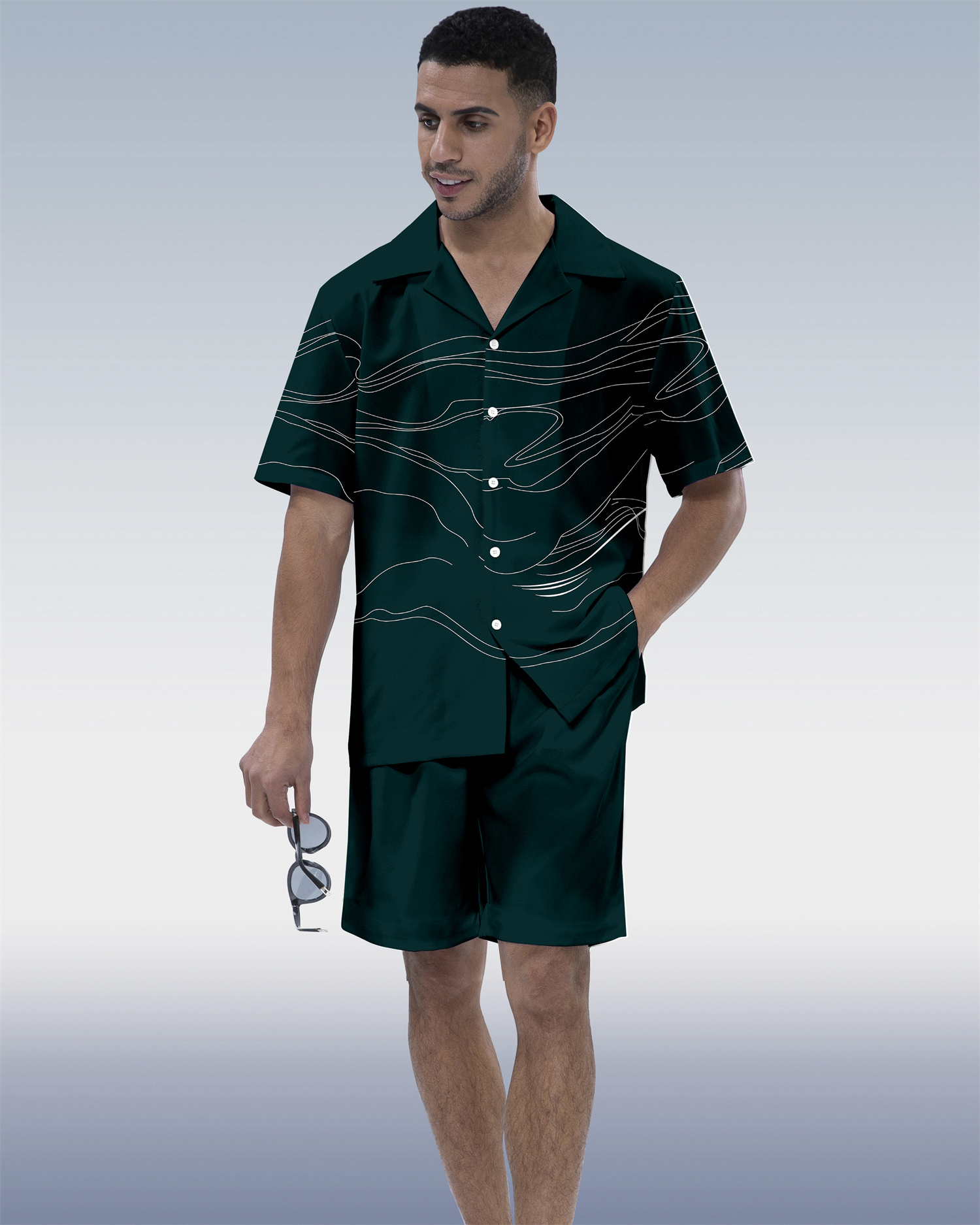 Suitmens Men's Hawaiian Vacation Short Sleeve Set 099