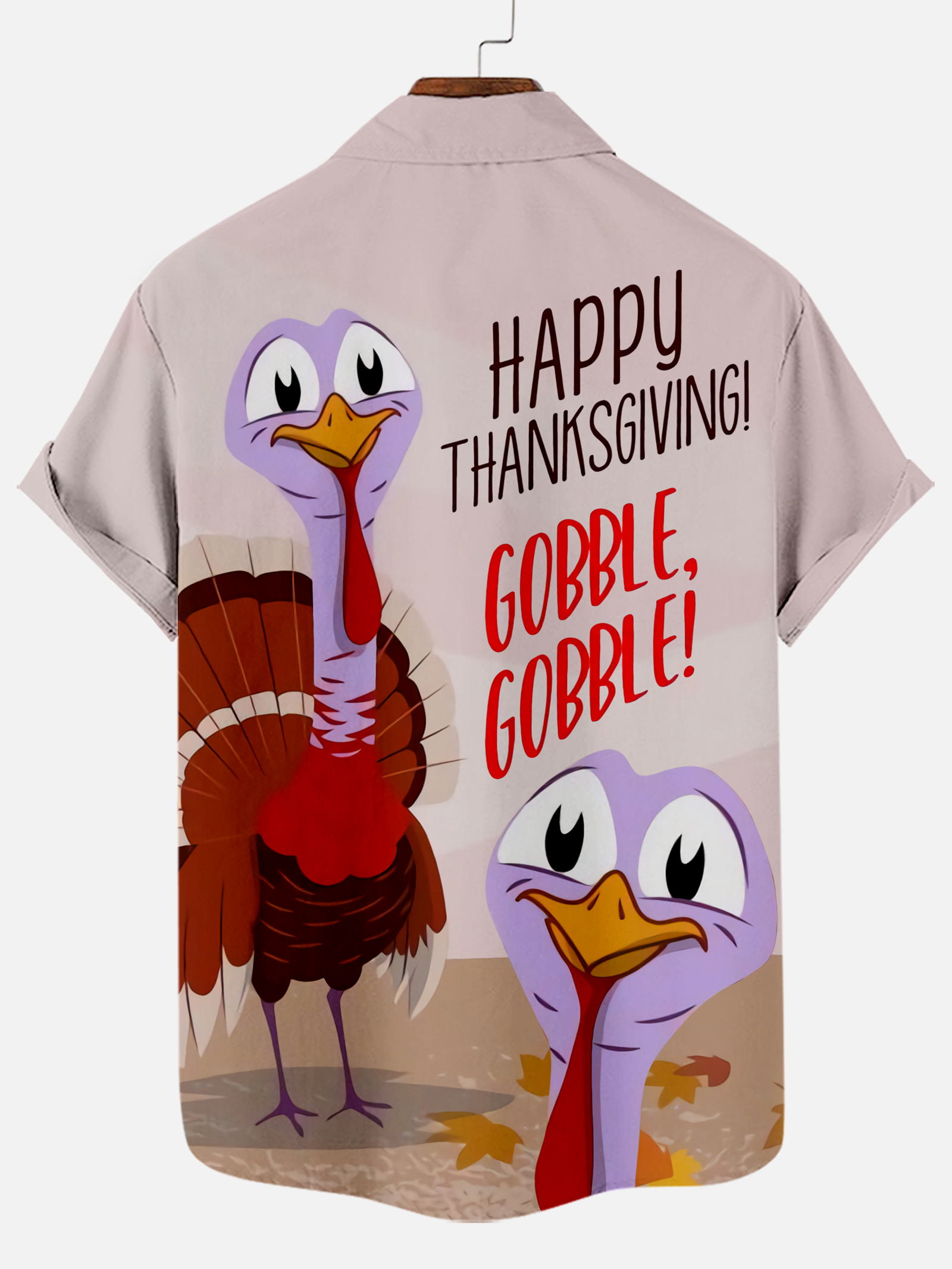 Men's Thanksgiving Day Print Short Sleeve Shirt