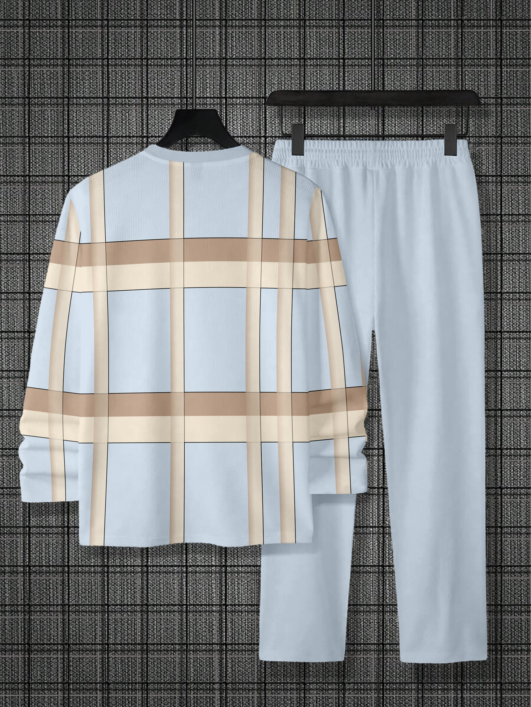 Men's Colorblock Round Neck Casual Sports Set