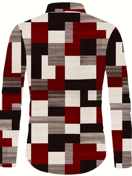 Men's Plaid Business Long Sleeve Shirt