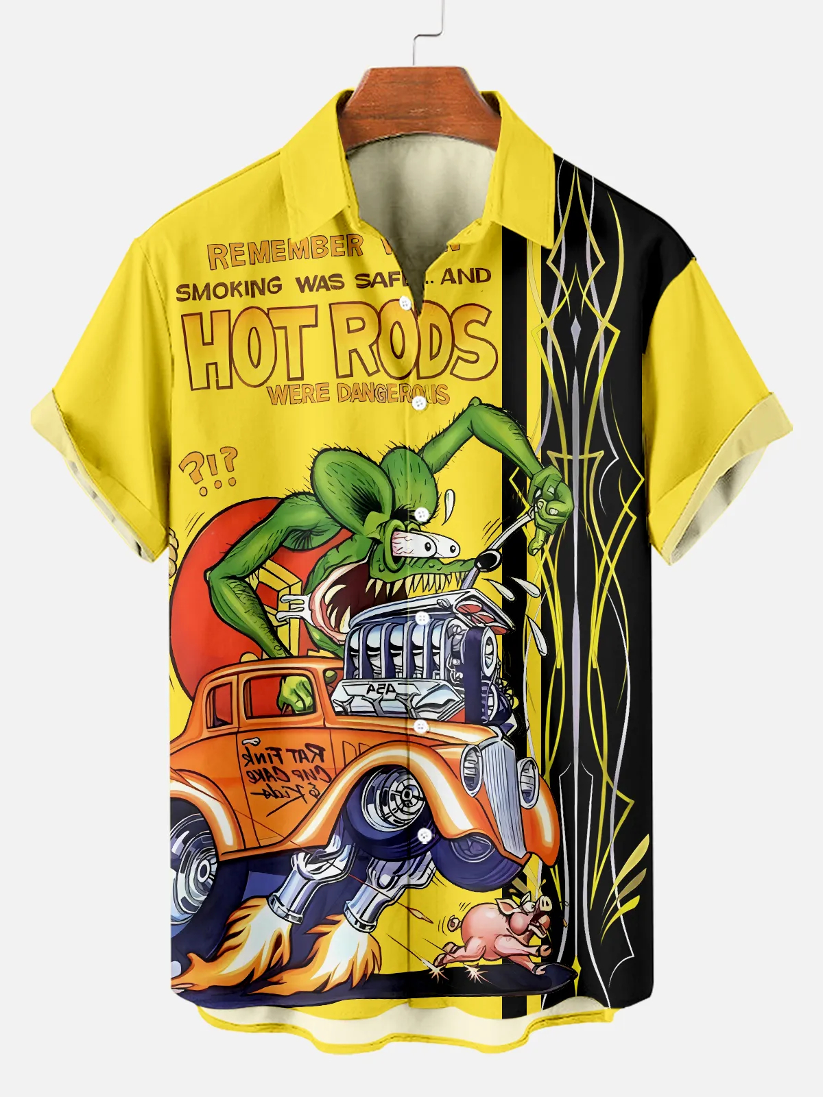 [Copy][Copy]MEN'S NOSTALGIC ANIME CHARACTER RETRO CAR SHORT SLEEVE SHIRT