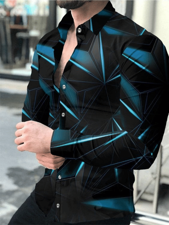 Men's Plaid Business Long Sleeve Shirt