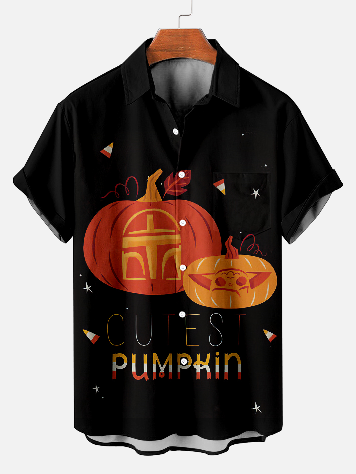Cutest Pumpkin Men's Space War Movie Halloween Short Sleeve Shirt