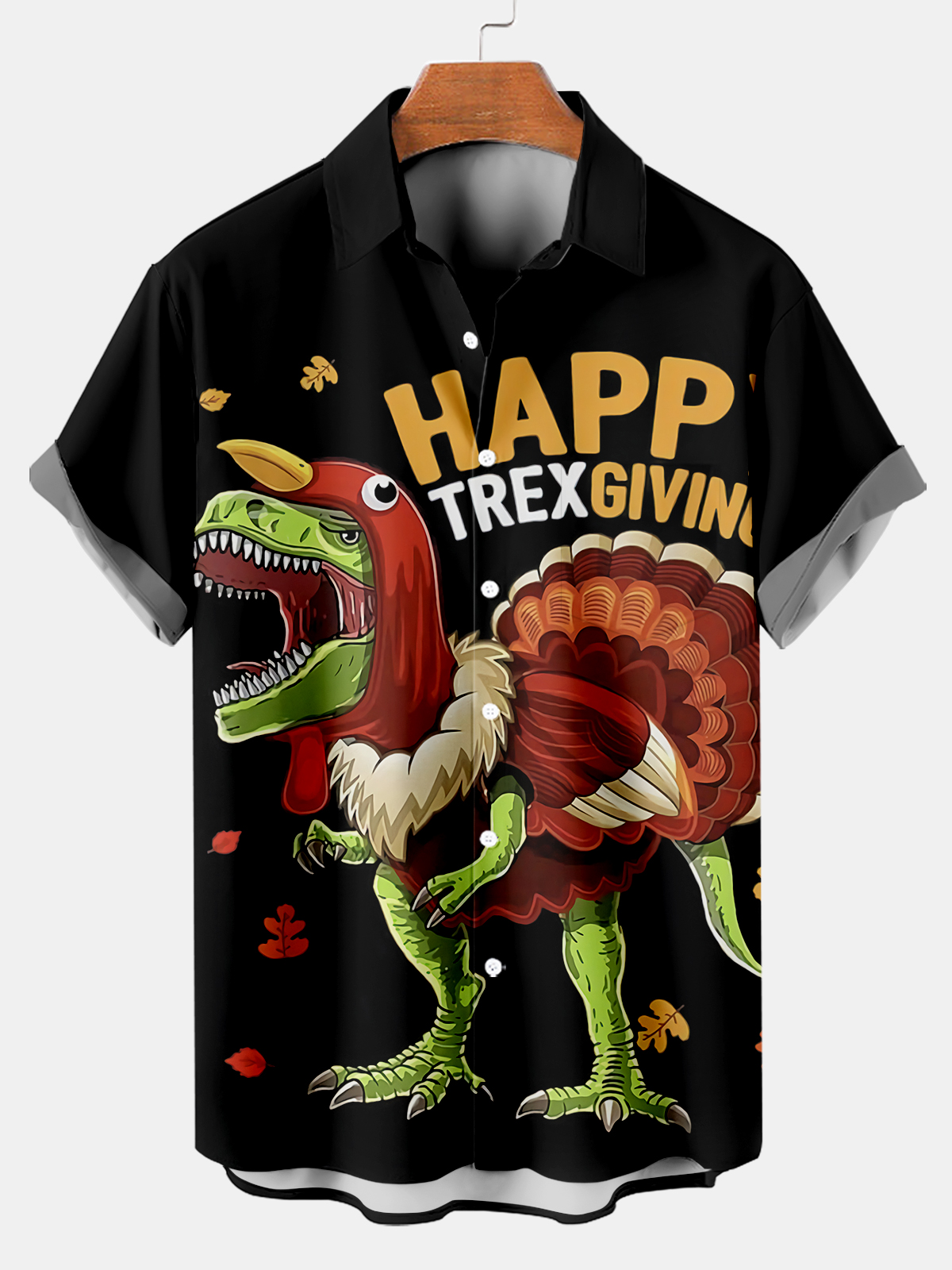 Men's Thanksgiving Day Print Short Sleeve Shirt